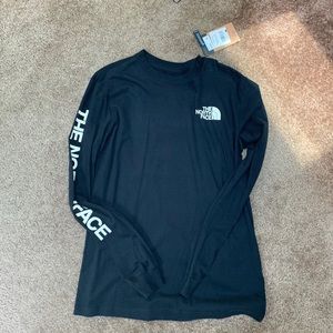 North face tee long sleeve black medium nwt